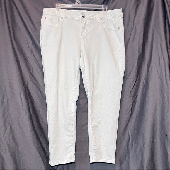 Slink Jeans Plus Denim - Slink Jeans Plus “Curvy” Mid-Rise Ankle Skinny Jeans Size 14 <white>